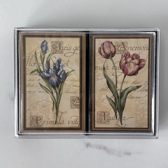 Style & Paper Other - Style & Papier - Tulip & Iris Floral Playing Cards Vintage Bkgrd Sealed Bridge